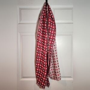 Talbots Red and White Polka Dot Cotton Scarf